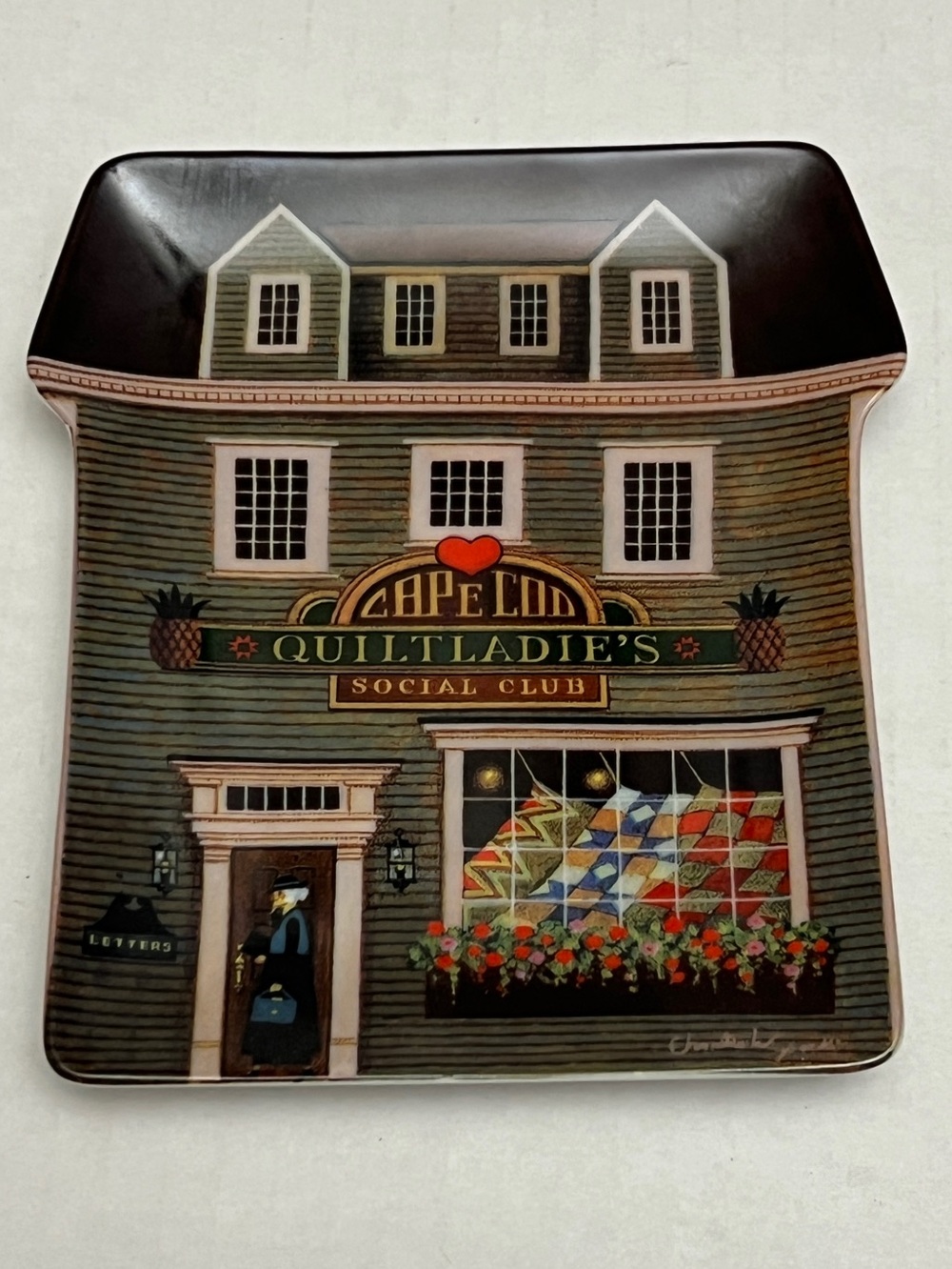 Charles Wysocki Decorative Plate The Quilt Ladies Social Club Cape Cod